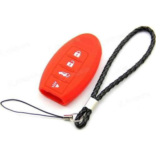 Red Silicone Case Cover Bag Fit For Infiniti Remote Smart Key 4 Buttons CWTWB1U787 CWTWBU735 CWTWBU618 KR55WK48903 KR55WK49622