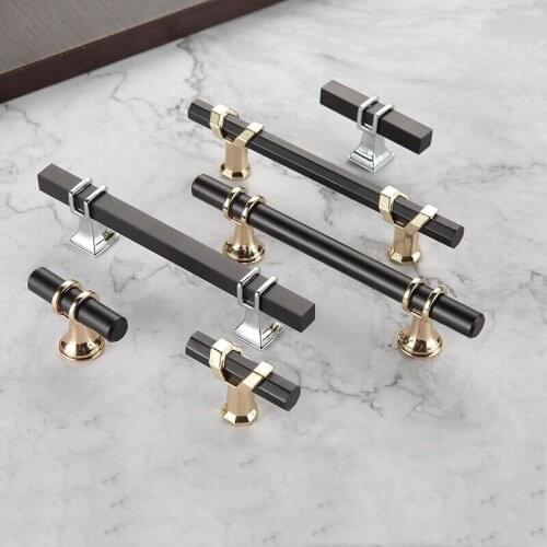Modern Simple Black Gold Light Luxury Furniture Handle Cabinet Kitchen Drawer Door Knob, Closet Cupboard Wardrobe Pull and Pens