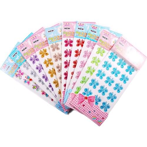 The shape of Butterfly Rhinestone Acrylic Stickers House decoration sticker DIY for clothing car and fridge magnet