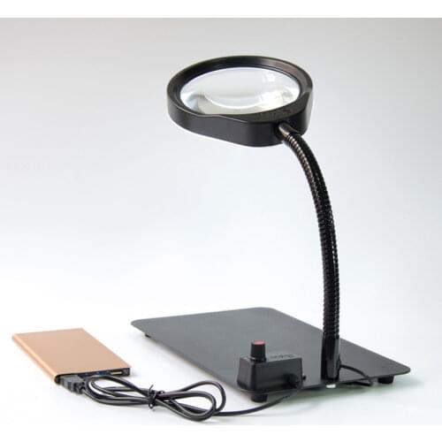 PD-032C Magnifier With Desktop LED Lamp 8X Magnifying Glass For Electrics Metal And Plastic Inspection