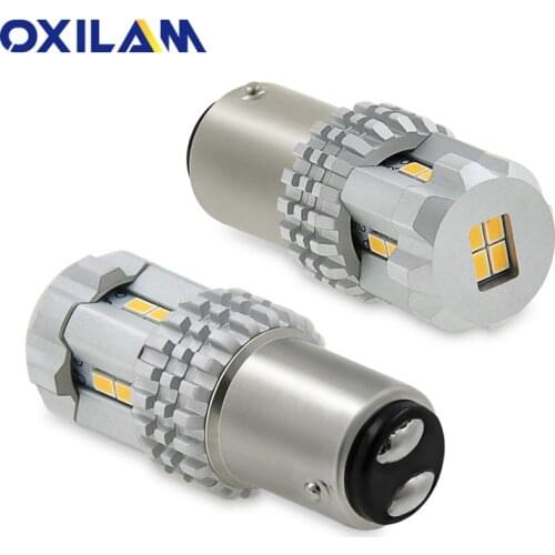 OXILAM 2Pcs 1157 LED Switchback BAY15D P21/5W LED Bulb 3020 SMD Turn Signal DRL Light Brake Tail Lamp Car Lights 12V Amber