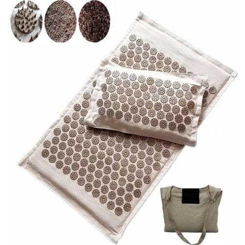 74*44cm High-end Linen Round Buckle Acupuncture Cushion Pillow Acupuncture Yoga Mat Pillow