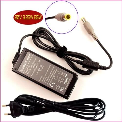 For IBM/Lenovo/Thinkpad 44T4421 42T4422 42T4423 42T5282 SL400 SL500 SL410 SL510 20V 3.25A Laptop Ac Adapter Charger POWER SUPPLY