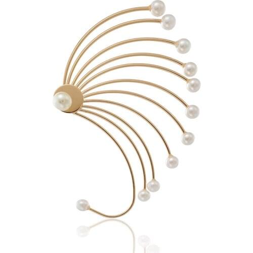 2021 Trend Jewelry Earrings Big Fan pearl Earrings For Female Stud Earrings Wedding Party Fashion Jewelry gift