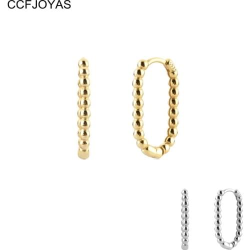 CCFJOYAS High Quality 925 Sterling Silver Oval Hoop Earrings for Women Simple U-shaped Personality Earrings Fine Jewelry