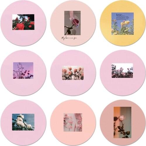 58mm Great art prints blooming flowers Icons Pins Badge Decoration Brooches Metal Badges For Backpack Decoration