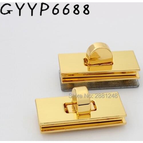 1-5set 43x19mm deep gold rectangle metal clasp metal clasp turn lock for bag flip lock Leather Accessories handmade handmade