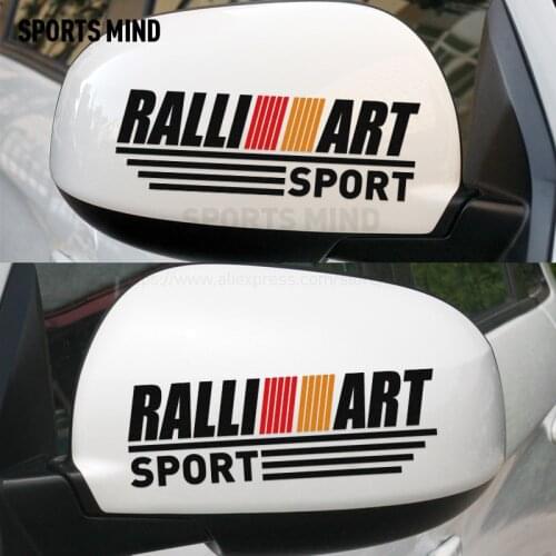 10 Pairs Sports Mind RALLI ART Rearview Mirror Sticker Car Styling For Ralliart Mitsubishi Outlander Asx Lancer Pajero L200 colt