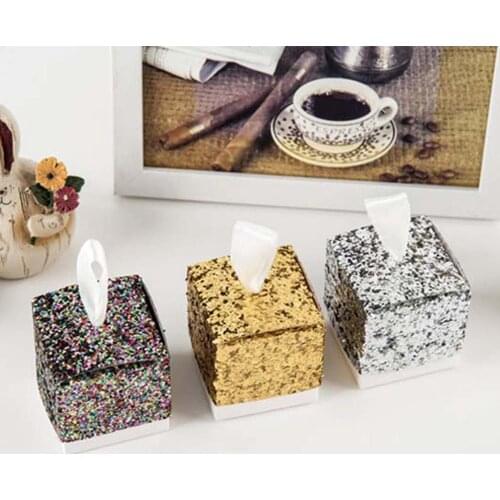 10pcs European Gold Glitter Candy Box Wedding Birthday Party Gift Favors Box Festive Party Wrapping Supplies Wedding Candy Box