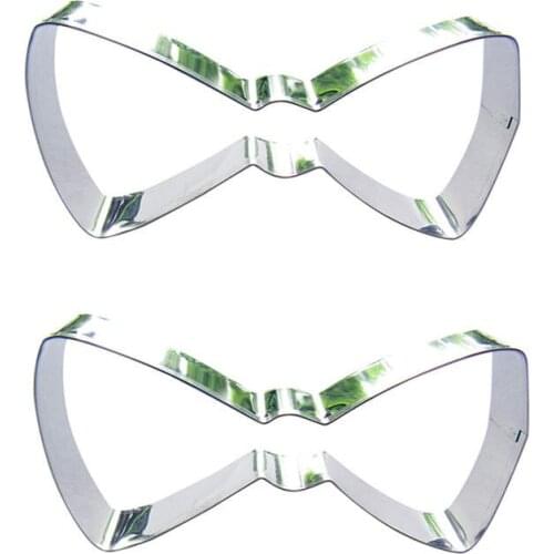 Bowknot shape 2 piece biscuit cutting molds, baking tools, cake decorating soft candy tools