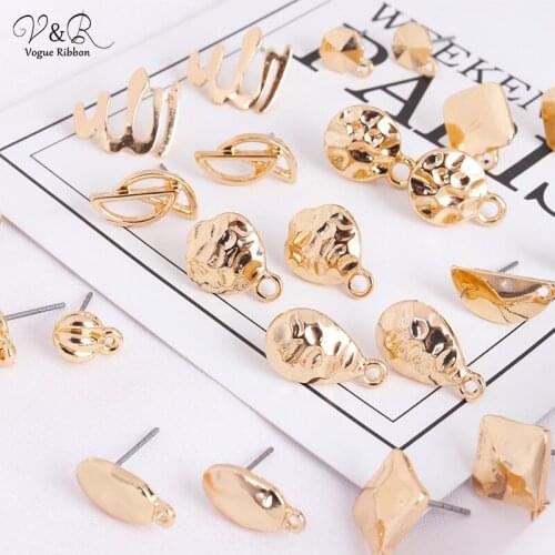 2020 New Diy Hand Made Jewelry Accessories Gold Plated Earrings Base Materials For Making Earrings Jewelry Geometric Findings