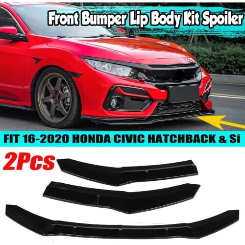 2x Car Front Bumper Lip Deflector Lips Splitter Cover Trim Body Kit Spoiler Guard For Honda For Civic Hatchback & Si 2016-2020