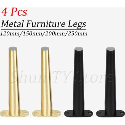 4 Pcs Black Or Gold Heavy Duty Metal Furniture Feet As Replacement For Sofa Office Sofa Cabinet TV Stand Feet Furniture Legs