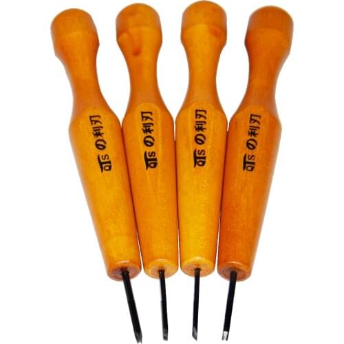 4pcs Professional Wood Carving Tool 1# Set Knife Cutter Kit Engraving Case Wood Carving Chisels Knife DIY Tools