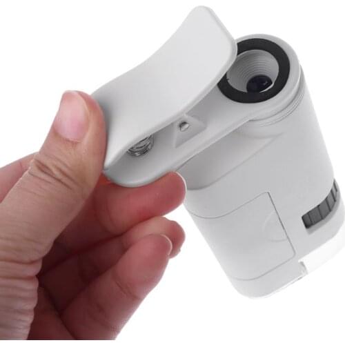 80-120X Microscope With Phone Clip LED Lamp Magnifier Loup Textile Microscopes J6PC