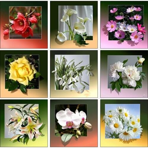 Diamond Painting Flower Cross Stitch Handmade 5d Embroidery Sale Full Drill Diamond Art Daisy Diy Rhinestones Home Decor