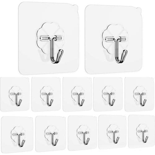 Seamless Hooks for Bathroom Self Adhesive Door Wall Hook Suction Hanger for Kitchen Storage 10 - 80pcs
