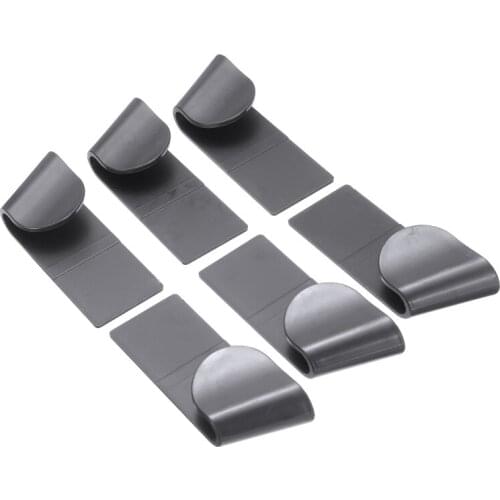6pcs Black ABS Cooker Pot Lid Rack Kitchen Pot Cooker Cover Frame Stand Hook Holder For Utensil Storing Wall Installed