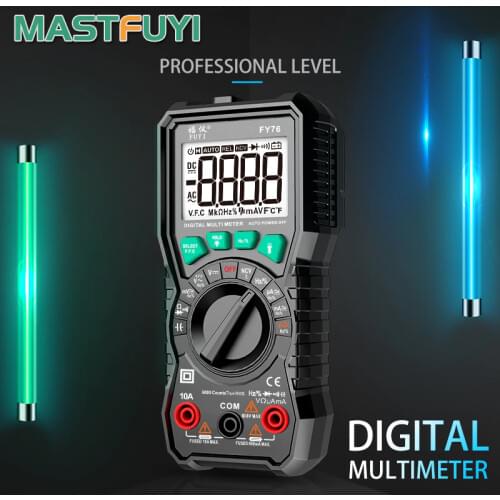 Mastfuyi FY76 Digital Multimeter 6000 Counts High Speed Auto Range Tester Intelligent NCV True RMS Temperature AC/DC Voltage