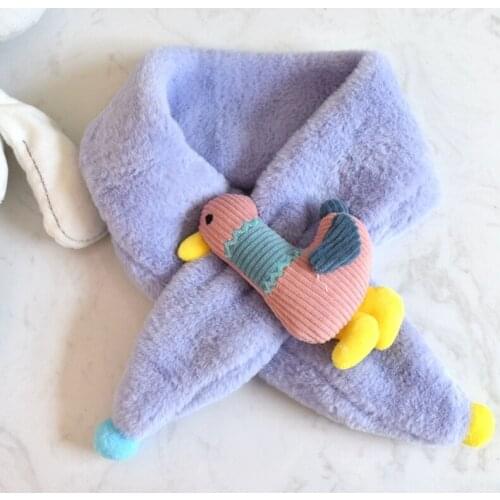 COOTELILI Cute Duck Warm Fur Fleece Scarves For Baby Girls Boys Children Kids Scarf Winter Thick Neck Collar Wraps Accessories