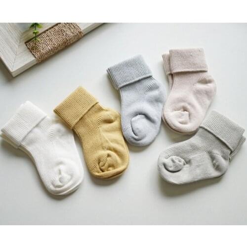 Baby autumn winter socks 5pcs/set kids childrens socks baby tube socks kids boy girls solid color striped warm baby socks