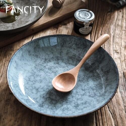 FANCITY Home creative rice plates, ceramic personalized dishes, snack plates, breakfast plates