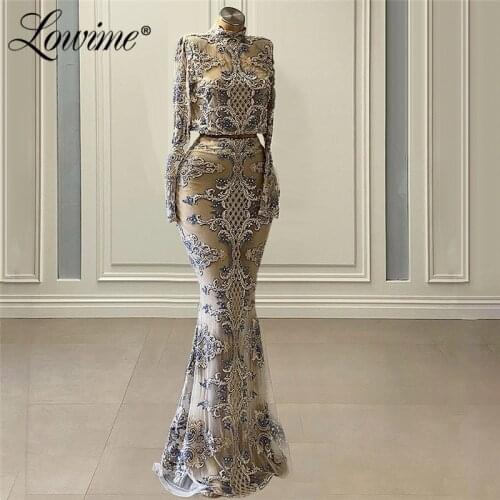 Two Pieces Mermaid Applique Evening Dresses Muslim Dubai Film Opening Ceremony Gowns Long Party Dress Vestidos De Festa 2020