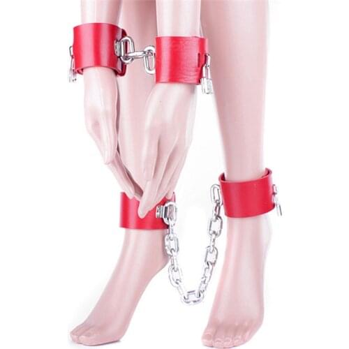 Adult Games Bondage Restraints Sex Products Hand Leg Cuffs Set Sex Game Slave Fetish Bdsm Wrist Ankle Cuffs Sex Toy for Couples