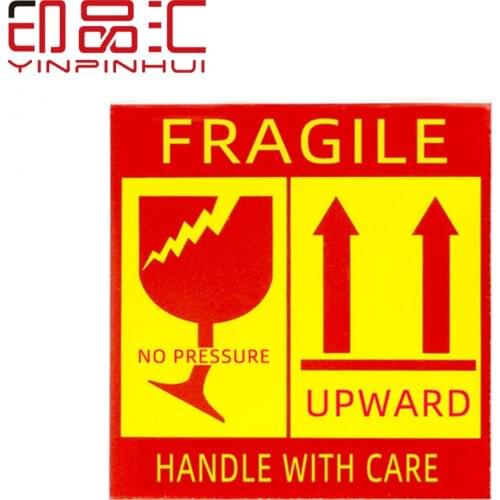 500pcs Fragile Products Adhesive Warning Labels Hand with Care Prints Stickers Shipping Notice Case Label