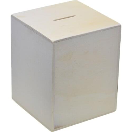 Unfinished Wooden Piggy Bank Wood Coin Bank, Wood Creative Change Box, Home Furnishing Decorative Ornaments, Gift for Kids