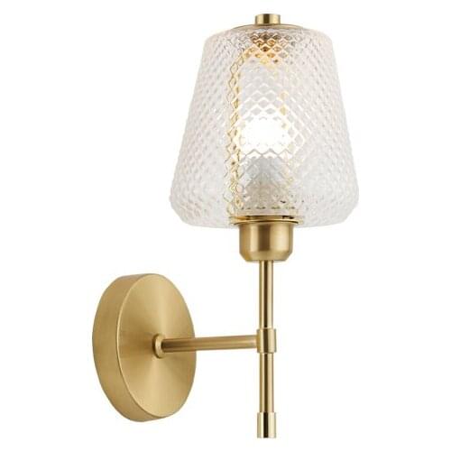 Nordic Luxury Lustre Metal Glass Wall Lamp Led Bedroom Aisle Stairs Living Room Bathroom Background Wall Sconce Light Fixture