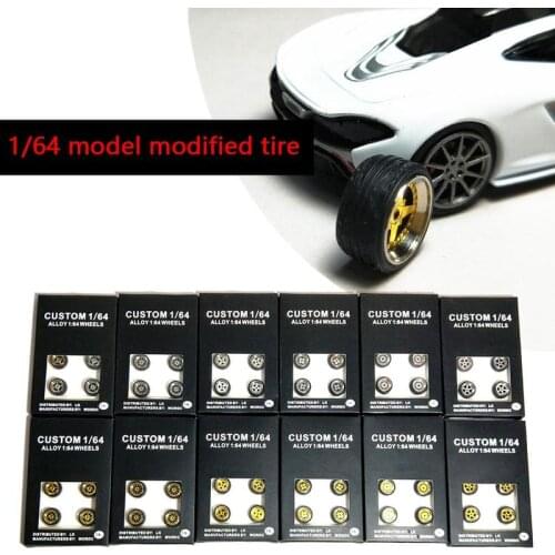 New Style 1:64 Model Modified Tire Diecasts Alloy Wheel Tire Rubber Toy Vehicles General Model Of Car Change Accessories