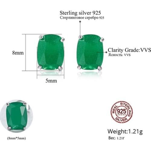 HOT Sell S925 Sterling Silver gems, Japan South Korea border accessories Crystal zircon ruby sapphire, four claw Earrings