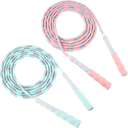 Non-slip Handle Skipping Rope Bamboo Skipping Rope Childrens Sports Fitness Exercise Tool Hard Bead Rope Skipping