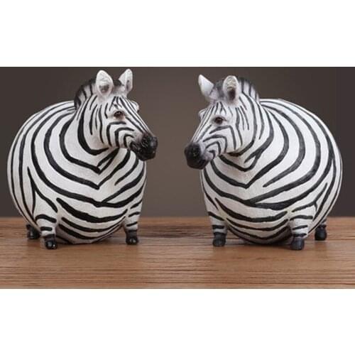 Nordic creative zebra small ornaments home living room bookcase resin decoration office craft animal figurine