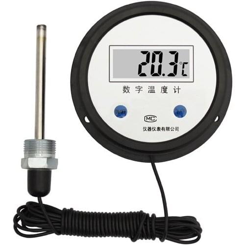 -50~200 'C LCD display thermostat with probe can be power supply with battery round type wall hanging type temperature meter