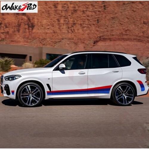 Tricolor Sport Stripes Car Door Side Skirt Sticker Vinyl Decal Auto Body Exterior Accessories For BMW E70 E71 F15 F16 F25 F26