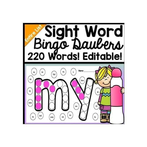 Sight Word Activities with Bingo Daubers {220 Pages!} {Sight Word Practice} Learning PDF Electronic File
