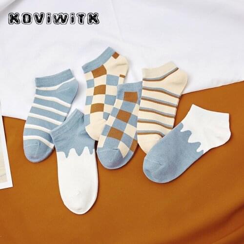 Ankle black socks women funny stripe solid sock girl cute harajuku Casual Cotton wave socken kawaii ladies short square Art sox