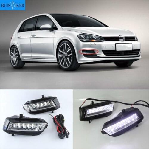 1 Set LED Daytime Running Light Car Accessories 12V DRL Fog Lamp cover For VW Volkswagen Golf 7 2013 2014 2015 2016
