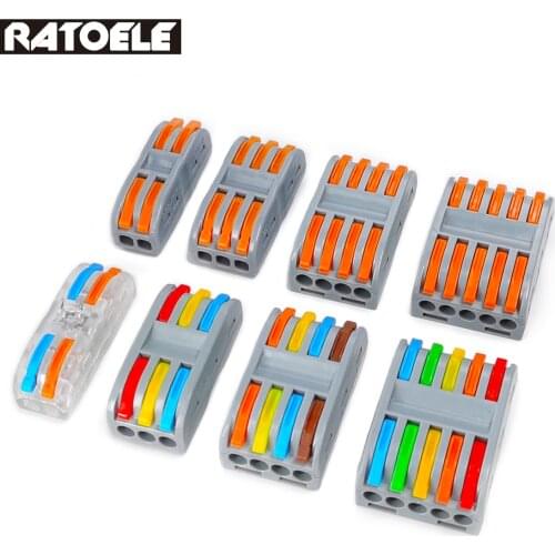 10 30 50 100PCS Type Wire Connectors Push-In 2 3 4 5 Pin Conductor Terminal Block Cable Splitter Led Light Connector