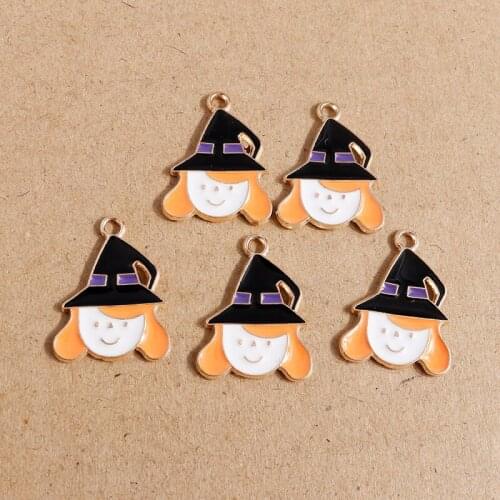 10pcs 18*24mm Cartoon Enamel Little Girl Charms Pendants for Bracelet Necklace Drop Earrings Jewelry Making DIY Handmade Crafts