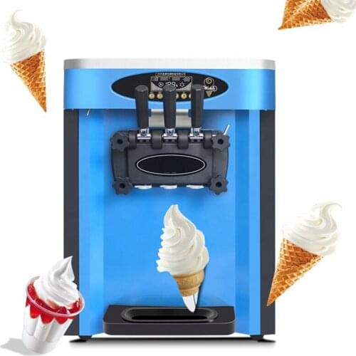 110/220V Ice Cream Machine Commercial Desktop Tricolor Ice Cream Maker Fruit Dessert Machine 1800W Sweet Cone Freezing Equipment