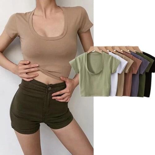 2020 chun xia new Europe and the United States U brought the brief paragraph fitness sport coat render short sleeve