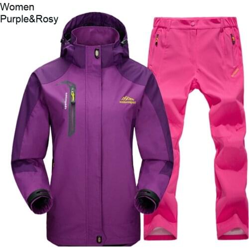 THE ARCTIC LIGHT Spring and Autumn Outdoor Hiking Camping Jacket Pants Womens Suit Windbreak Trekking Single Coat Trousers