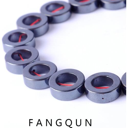 1pack/lot Natural stone 4*12mm Bright stone Round Circle Loose beads Hematite beads for DIY Necklace Bracelet Jewelry Making