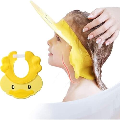 Shower Cap for Kids Hair Washing Shampoo Shield for Eyes Ears and Face Adjustable Baby Bath Visor Water Guard Hats #20