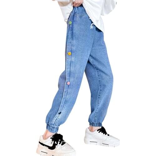 Jeans For Girl Solid Color Jeans Girls Casual Style Children Jeans Spring Autumn Clothes For Girls 6 8 10 12 14