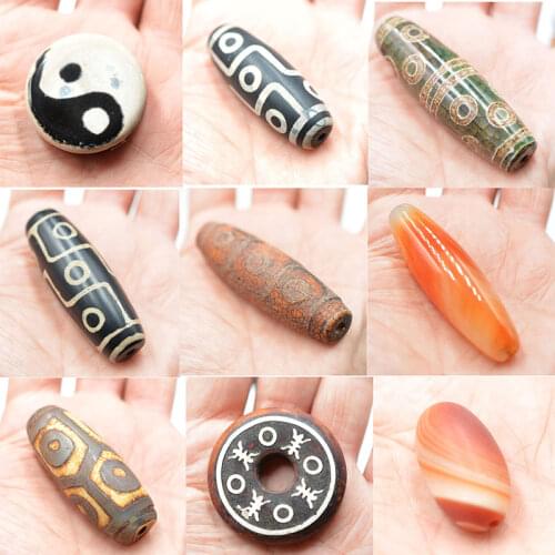 FLTMRH 1pcs Natural waist beads DIY Tibetan beads stars Moon beads hand for chain accessories 40mm