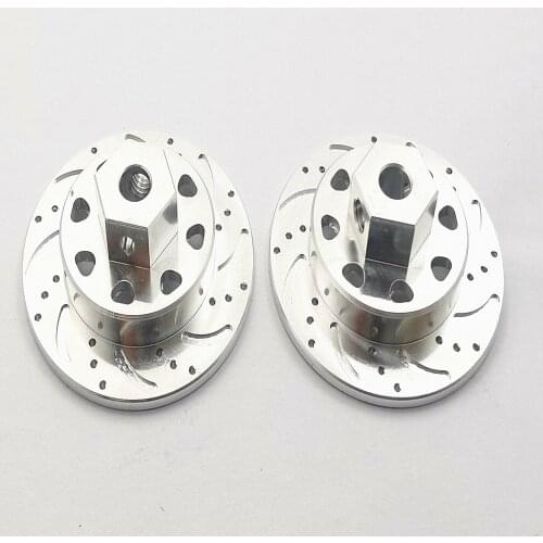 Dhawk Racing CNC Aluminum Brake Disc Hub Silver 2 pcs For Axial 1/10 RBX10 ryft